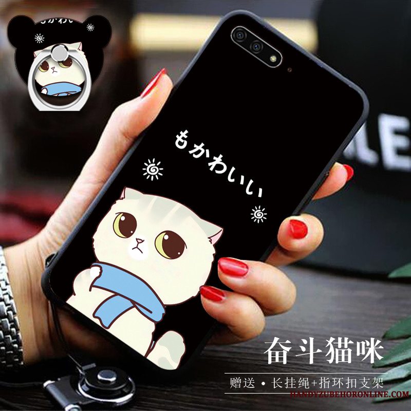 Etui Huawei Y6 2018 Silikone Blå Telefon, Cover Huawei Y6 2018 Tasker Anti-fald