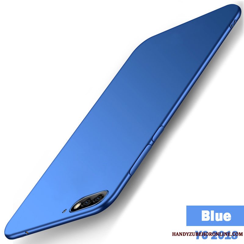 Etui Huawei Y6 2018 Tasker Rød Anti-fald, Cover Huawei Y6 2018 Beskyttelse Nubuck Telefon