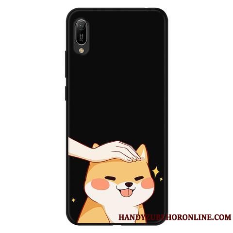 Etui Huawei Y6 2019 Beskyttelse Gaze Sort, Cover Huawei Y6 2019 Blød Nubuck Blonder