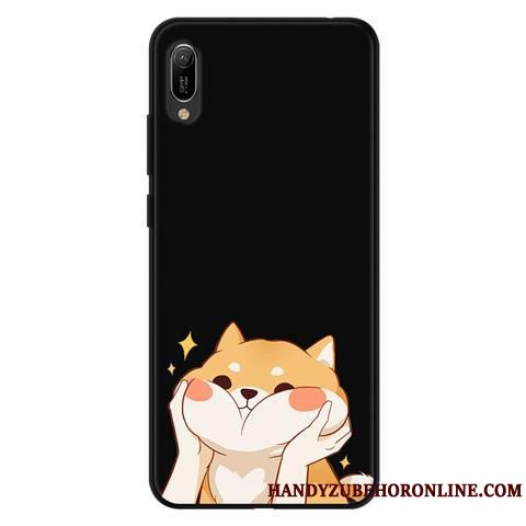 Etui Huawei Y6 2019 Beskyttelse Gaze Sort, Cover Huawei Y6 2019 Blød Nubuck Blonder