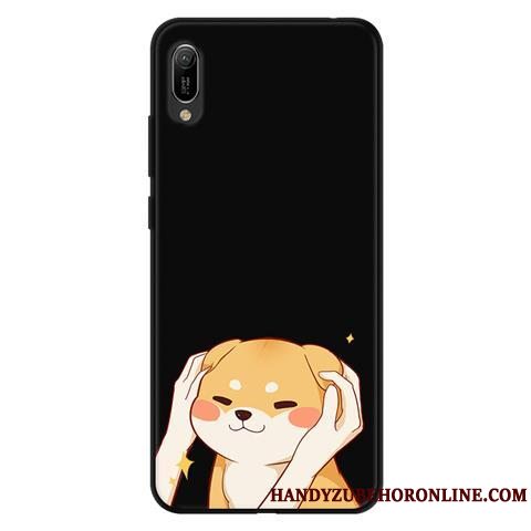 Etui Huawei Y6 2019 Beskyttelse Gaze Sort, Cover Huawei Y6 2019 Blød Nubuck Blonder