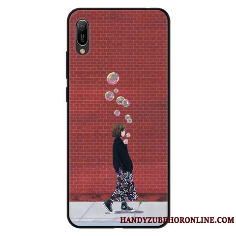 Etui Huawei Y6 2019 Beskyttelse Gaze Sort, Cover Huawei Y6 2019 Blød Nubuck Blonder