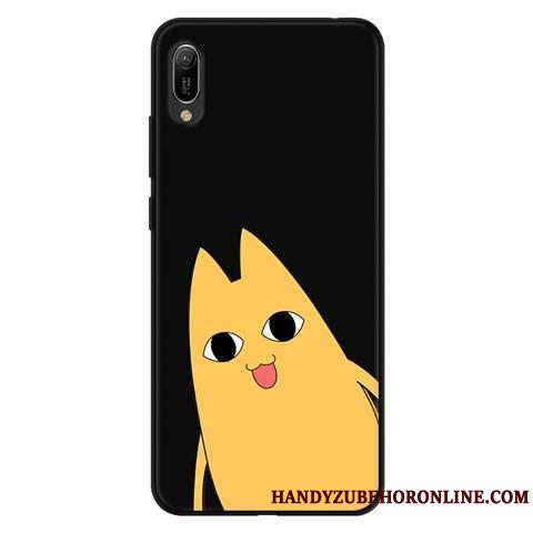 Etui Huawei Y6 2019 Beskyttelse Gaze Sort, Cover Huawei Y6 2019 Blød Nubuck Blonder