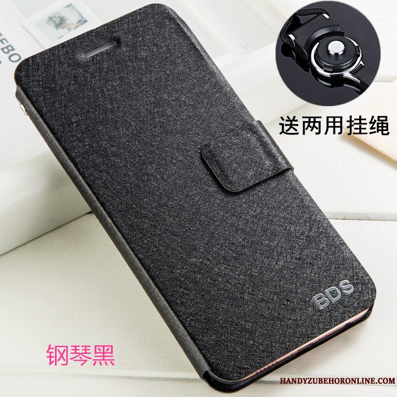 Etui Huawei Y6 2019 Beskyttelse Hvid Telefon, Cover Huawei Y6 2019 Læder Hængende Ornamenter Anti-fald