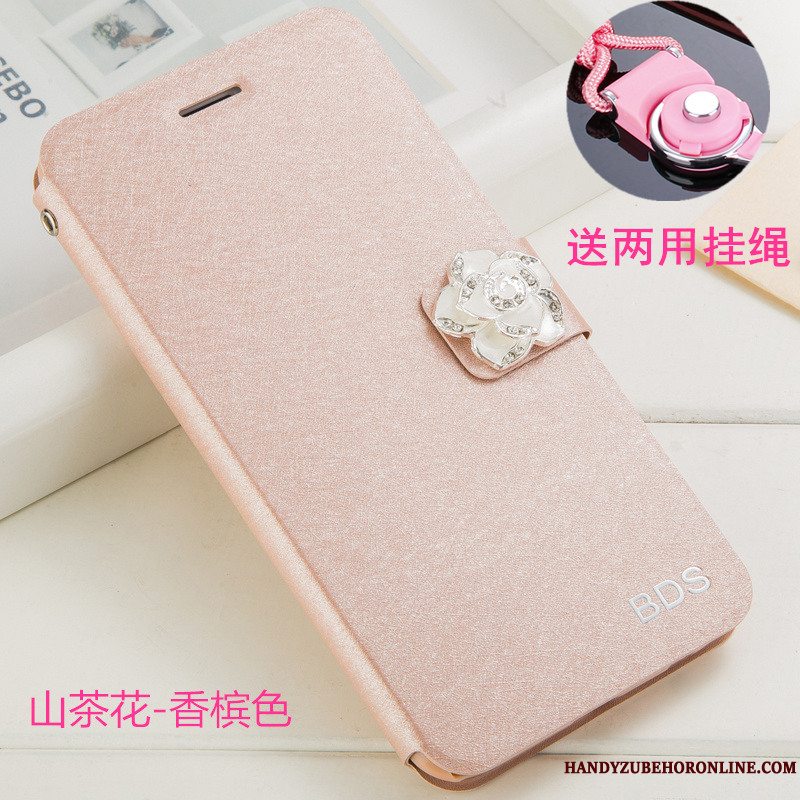 Etui Huawei Y6 2019 Beskyttelse Hvid Telefon, Cover Huawei Y6 2019 Læder Hængende Ornamenter Anti-fald