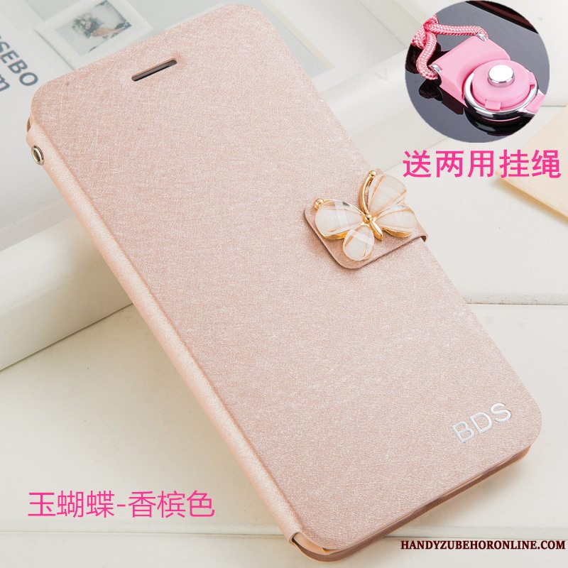 Etui Huawei Y6 2019 Beskyttelse Hvid Telefon, Cover Huawei Y6 2019 Læder Hængende Ornamenter Anti-fald