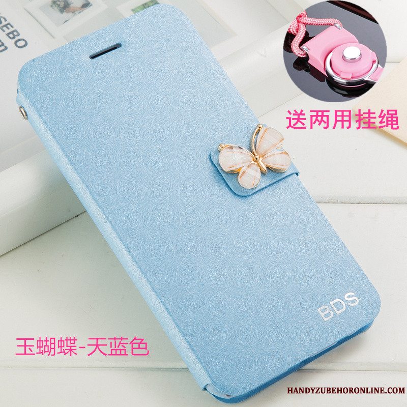 Etui Huawei Y6 2019 Beskyttelse Hvid Telefon, Cover Huawei Y6 2019 Læder Hængende Ornamenter Anti-fald