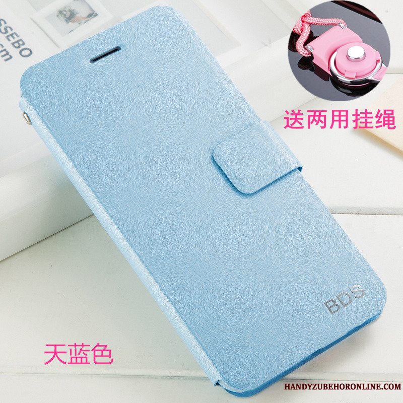 Etui Huawei Y6 2019 Beskyttelse Hvid Telefon, Cover Huawei Y6 2019 Læder Hængende Ornamenter Anti-fald