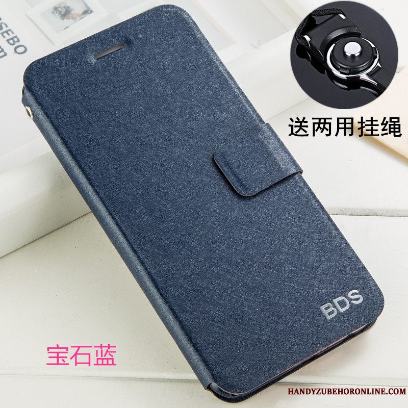 Etui Huawei Y6 2019 Beskyttelse Hvid Telefon, Cover Huawei Y6 2019 Læder Hængende Ornamenter Anti-fald