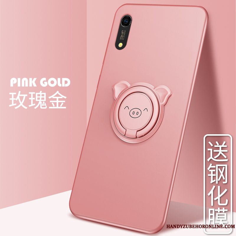 Etui Huawei Y6 2019 Beskyttelse Lyserød Anti-fald, Cover Huawei Y6 2019 Kreativ Telefontynd