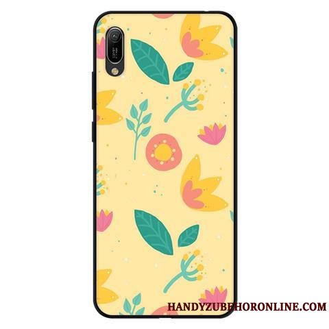 Etui Huawei Y6 2019 Blød Anti-fald Frisk, Cover Huawei Y6 2019 Beskyttelse Lyserød Sort