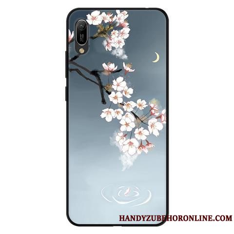 Etui Huawei Y6 2019 Blød Anti-fald Frisk, Cover Huawei Y6 2019 Beskyttelse Lyserød Sort