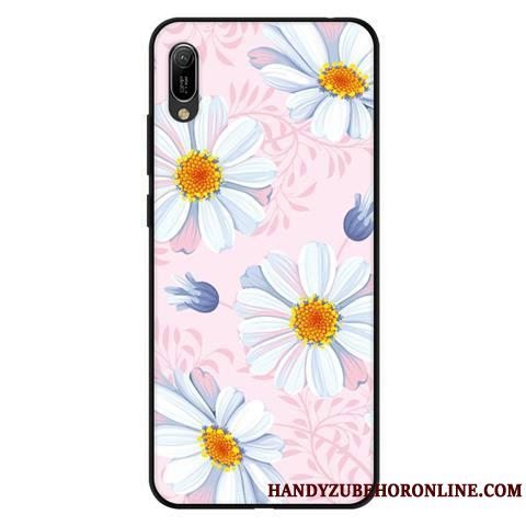 Etui Huawei Y6 2019 Blød Anti-fald Frisk, Cover Huawei Y6 2019 Beskyttelse Lyserød Sort