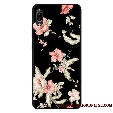 Etui Huawei Y6 2019 Blød Anti-fald Frisk, Cover Huawei Y6 2019 Beskyttelse Lyserød Sort