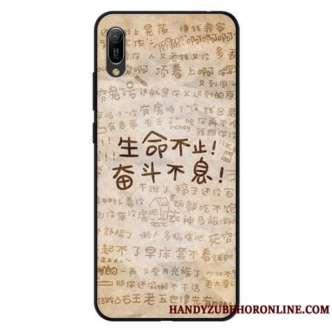 Etui Huawei Y6 2019 Blød Anti-fald Frisk, Cover Huawei Y6 2019 Beskyttelse Lyserød Sort