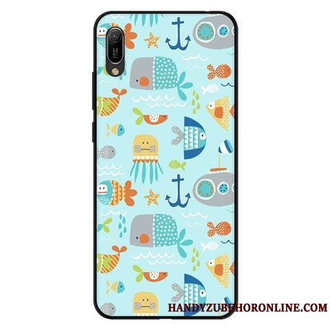 Etui Huawei Y6 2019 Blød Anti-fald Frisk, Cover Huawei Y6 2019 Beskyttelse Lyserød Sort