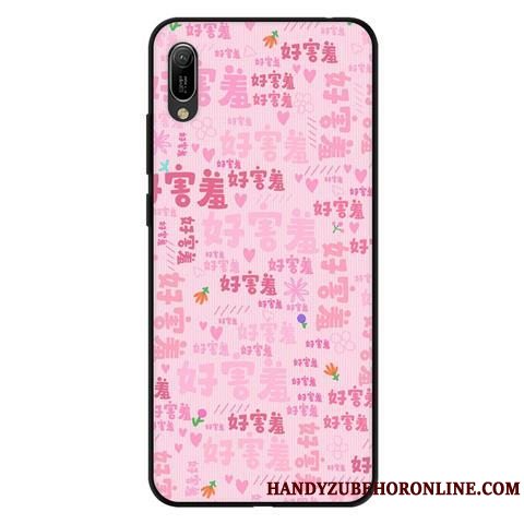 Etui Huawei Y6 2019 Blød Anti-fald Frisk, Cover Huawei Y6 2019 Beskyttelse Lyserød Sort