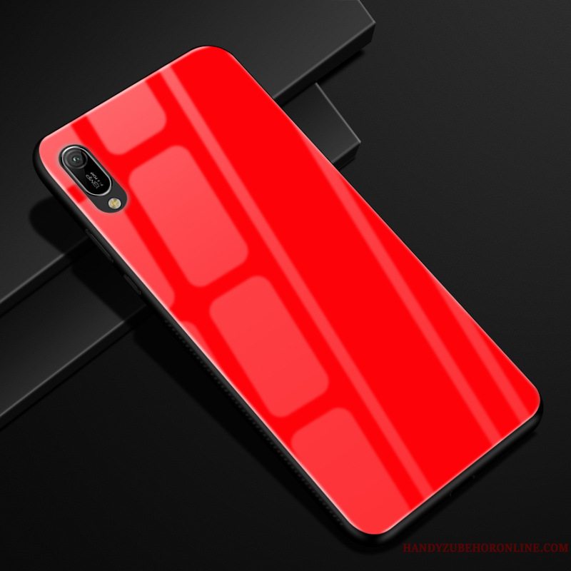 Etui Huawei Y6 2019 Blød Solid Farve Glas, Cover Huawei Y6 2019 Beskyttelse Gul Telefon