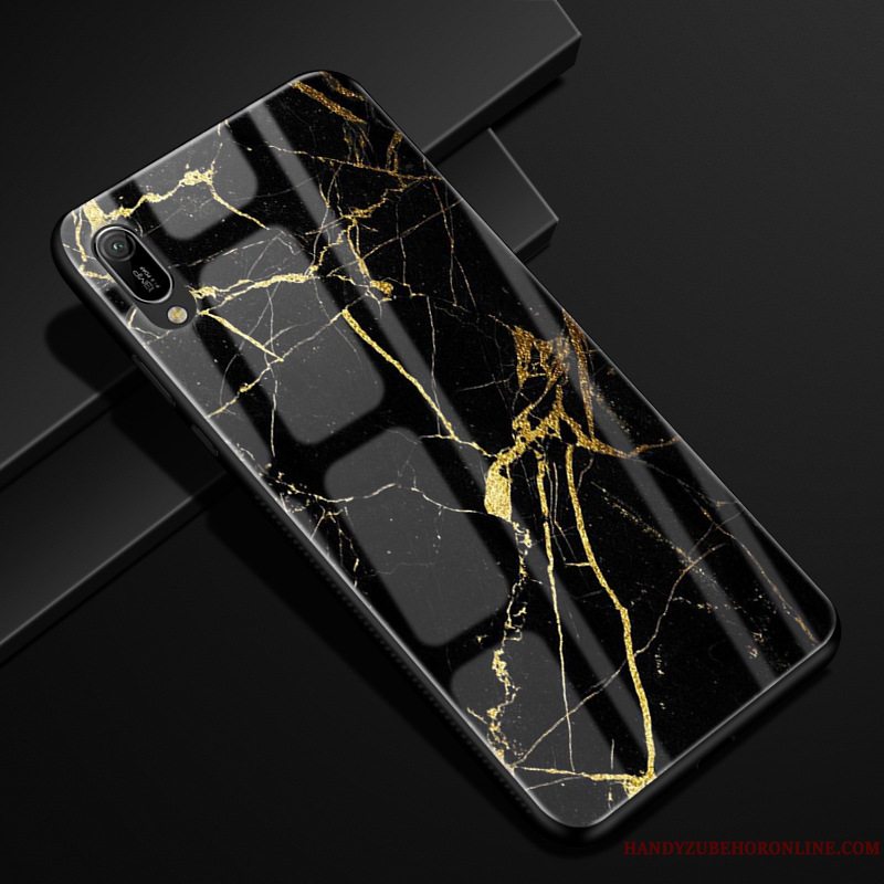 Etui Huawei Y6 2019 Blød Solid Farve Glas, Cover Huawei Y6 2019 Beskyttelse Gul Telefon