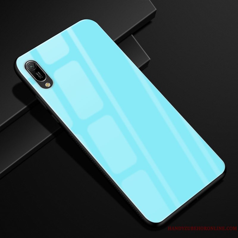 Etui Huawei Y6 2019 Blød Solid Farve Glas, Cover Huawei Y6 2019 Beskyttelse Gul Telefon