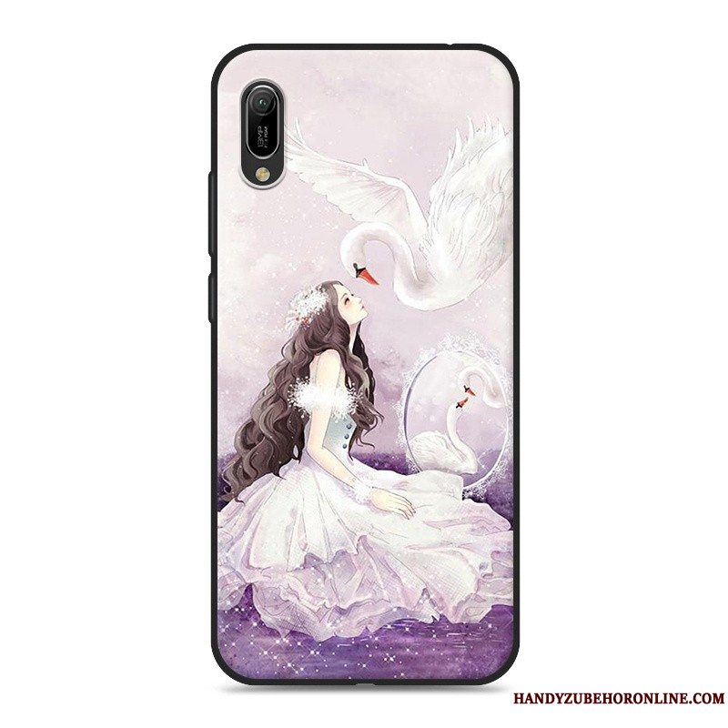 Etui Huawei Y6 2019 Blød Telefonhængende Ornamenter, Cover Huawei Y6 2019 Cartoon Rød