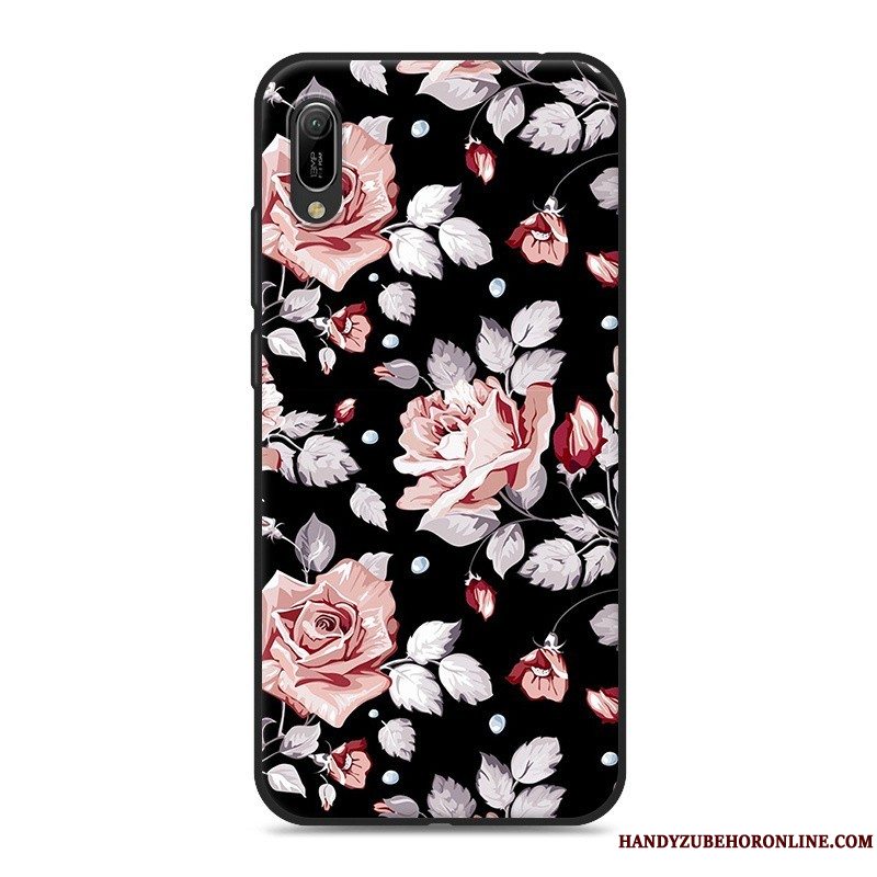 Etui Huawei Y6 2019 Blød Telefonhængende Ornamenter, Cover Huawei Y6 2019 Cartoon Rød