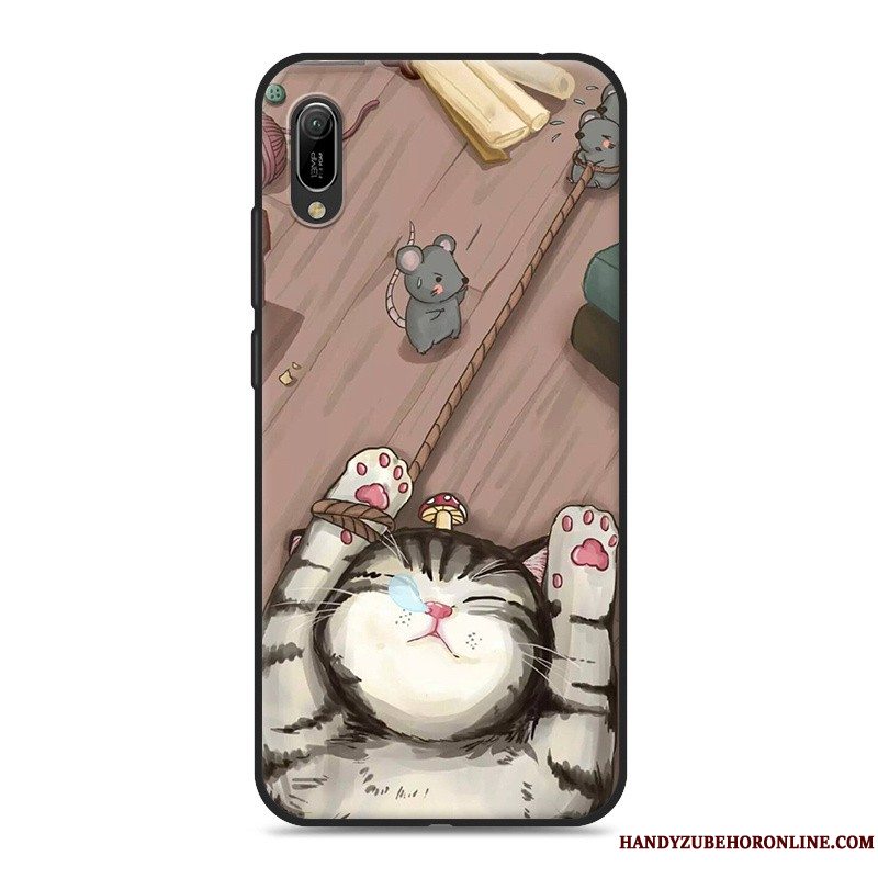 Etui Huawei Y6 2019 Blød Telefonhængende Ornamenter, Cover Huawei Y6 2019 Cartoon Rød