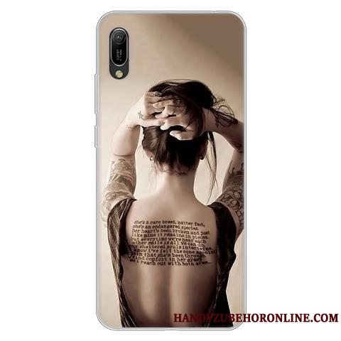 Etui Huawei Y6 2019 Cartoon Anti-fald Af Personlighed, Cover Huawei Y6 2019 Kreativ Sort Telefon