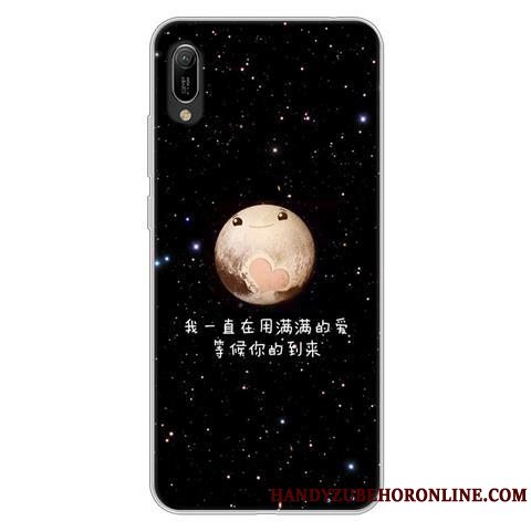 Etui Huawei Y6 2019 Cartoon Anti-fald Af Personlighed, Cover Huawei Y6 2019 Kreativ Sort Telefon