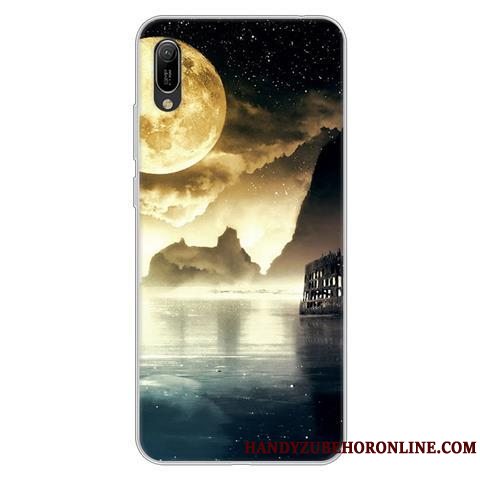 Etui Huawei Y6 2019 Cartoon Anti-fald Af Personlighed, Cover Huawei Y6 2019 Kreativ Sort Telefon