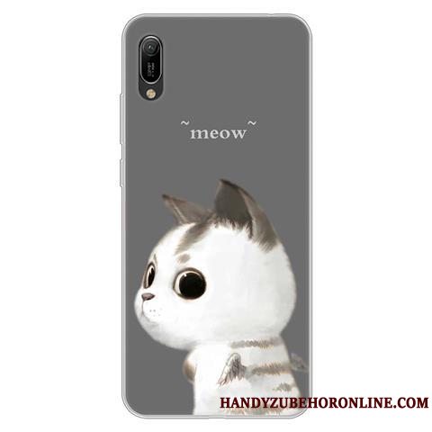 Etui Huawei Y6 2019 Cartoon Anti-fald Af Personlighed, Cover Huawei Y6 2019 Kreativ Sort Telefon