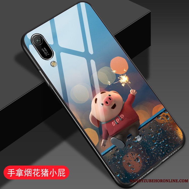 Etui Huawei Y6 2019 Kreativ Af Personlighed Lille Sektion, Cover Huawei Y6 2019 Blød Net Red Blå