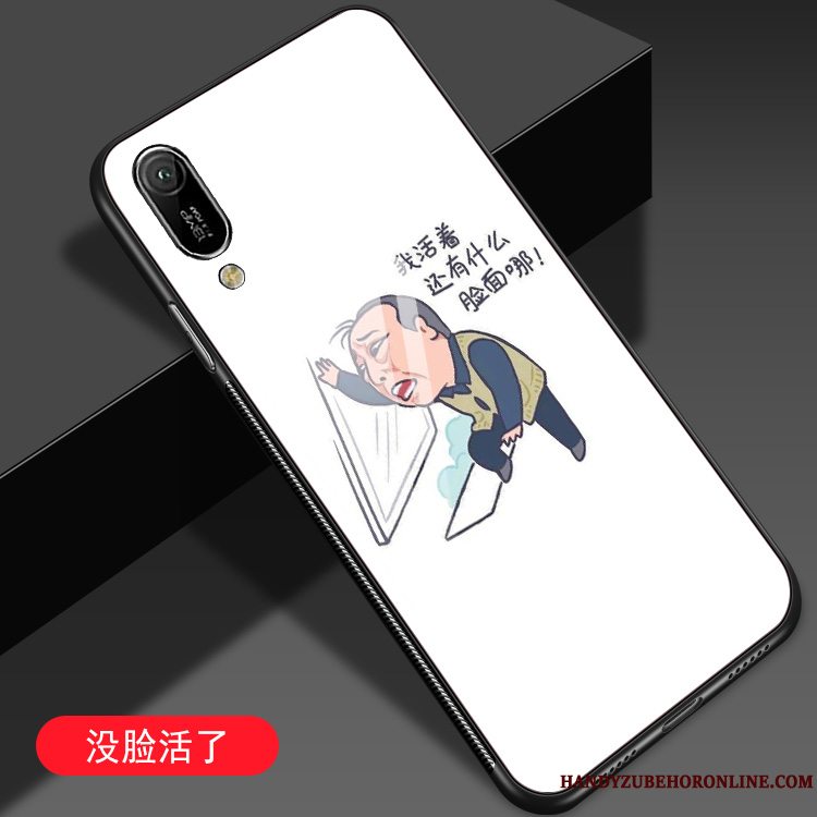 Etui Huawei Y6 2019 Kreativ Anti-fald Glas, Cover Huawei Y6 2019 Tasker Hvid Trend