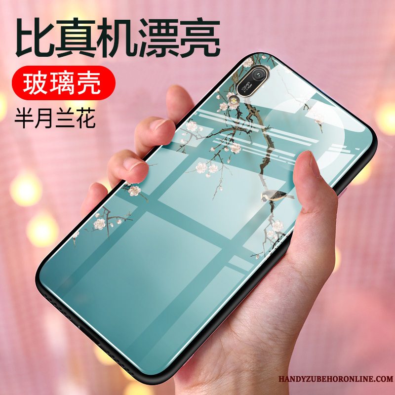Etui Huawei Y6 2019 Silikone Spejl Smukke, Cover Huawei Y6 2019 Beskyttelse Glas Af Personlighed