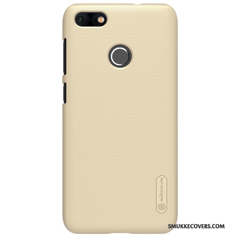 Etui Huawei Y6 Pro 2017 Beskyttelse Guld Nubuck, Cover Huawei Y6 Pro 2017 Telefonhård