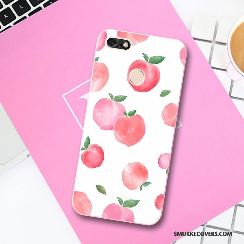 Etui Huawei Y6 Pro 2017 Relief Gul Trend, Cover Huawei Y6 Pro 2017 Silikone Frugt Lille Sektion