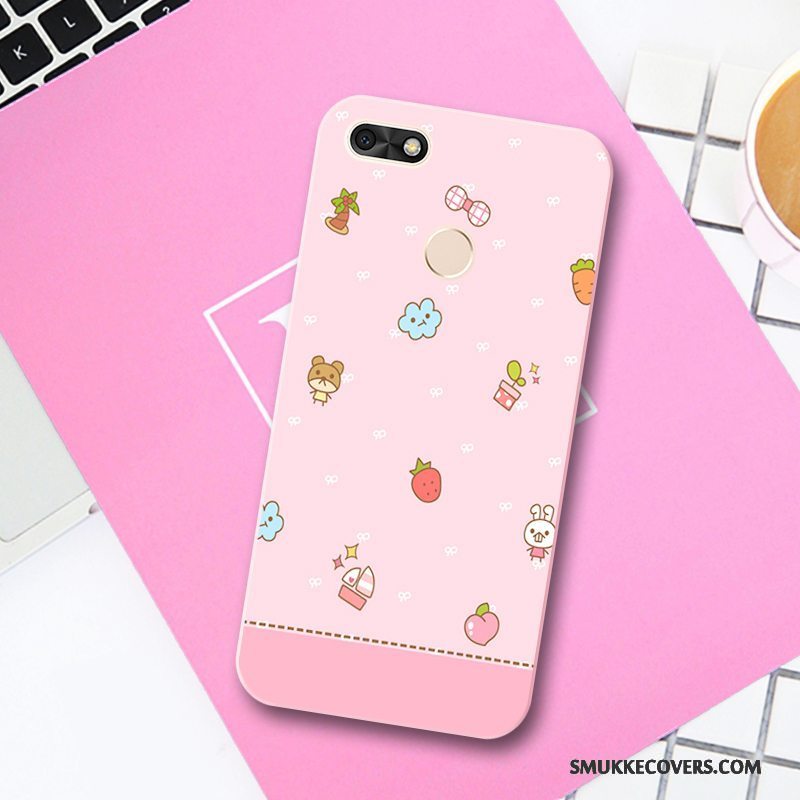 Etui Huawei Y6 Pro 2017 Relief Gul Trend, Cover Huawei Y6 Pro 2017 Silikone Frugt Lille Sektion