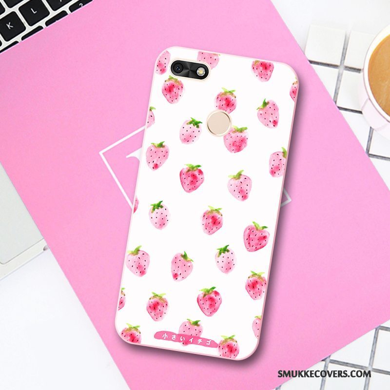 Etui Huawei Y6 Pro 2017 Relief Gul Trend, Cover Huawei Y6 Pro 2017 Silikone Frugt Lille Sektion