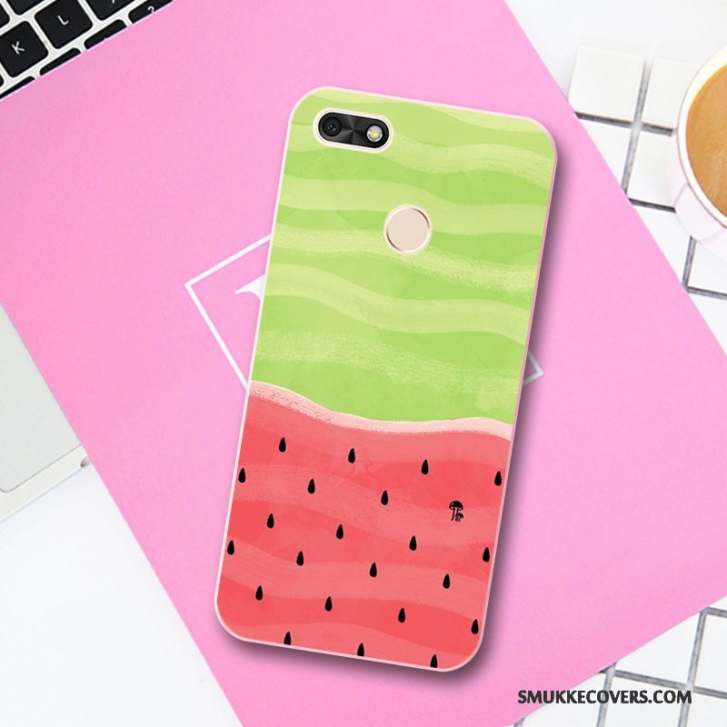 Etui Huawei Y6 Pro 2017 Relief Gul Trend, Cover Huawei Y6 Pro 2017 Silikone Frugt Lille Sektion