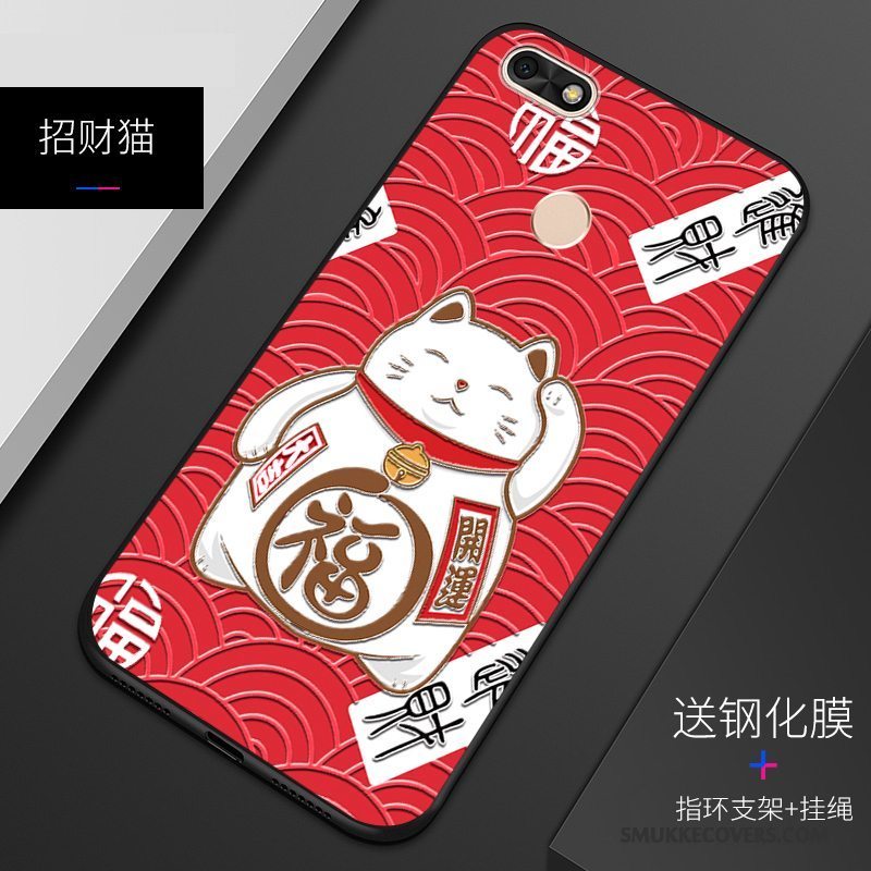 Etui Huawei Y6 Pro 2017 Silikone Telefonblå, Cover Huawei Y6 Pro 2017 Blød Tilpas Af Personlighed