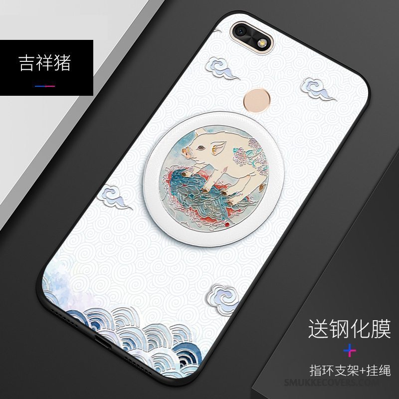 Etui Huawei Y6 Pro 2017 Silikone Telefonblå, Cover Huawei Y6 Pro 2017 Blød Tilpas Af Personlighed