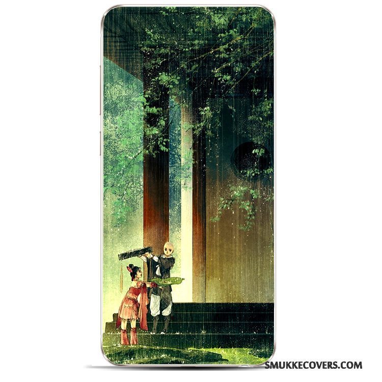 Etui Huawei Y6 Pro 2017 Vintage Scenery Telefon, Cover Huawei Y6 Pro 2017 Blød Grøn Vind