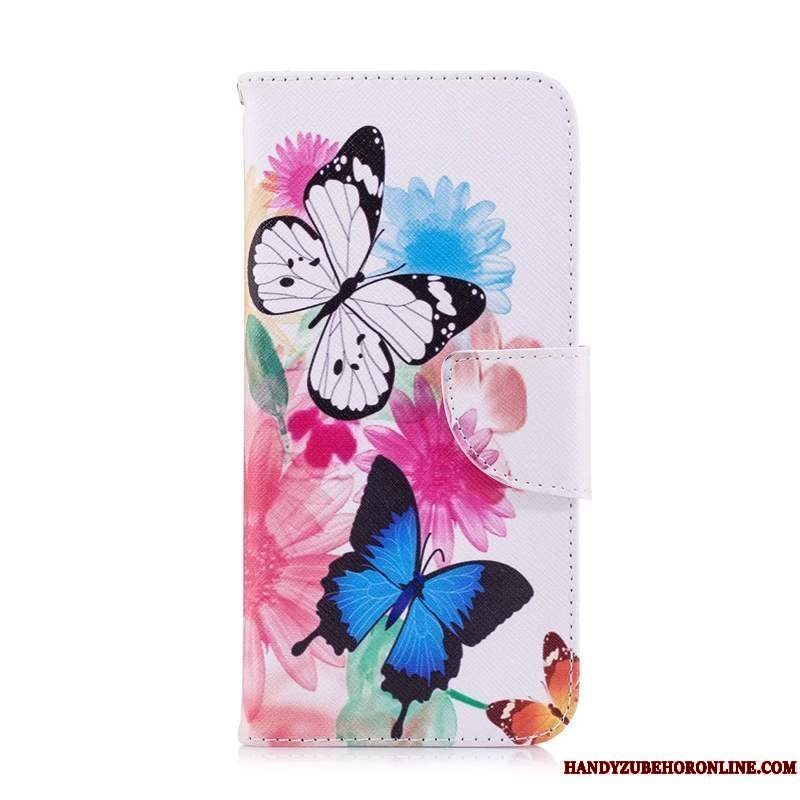 Etui Huawei Y6s Beskyttelse Sommerfugle Telefon, Cover Huawei Y6s Folio Hvid