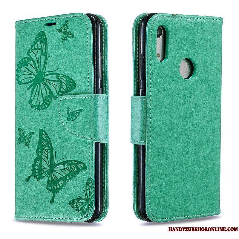 Etui Huawei Y6s Relief Rød Ungdom, Cover Huawei Y6s Beskyttelse Sommerfugle Telefon