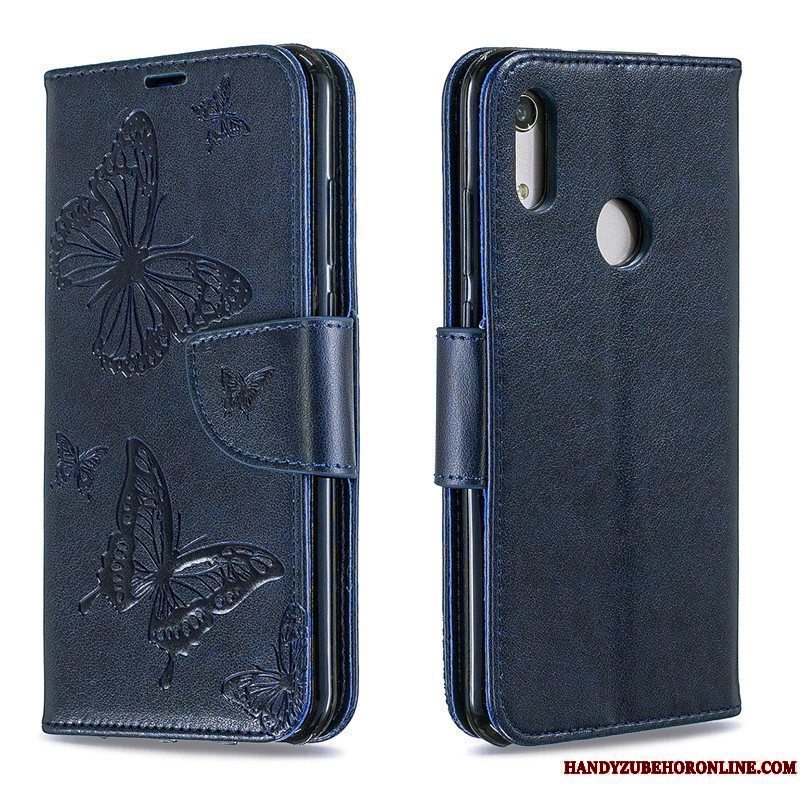 Etui Huawei Y6s Relief Sommerfugle Telefon, Cover Huawei Y6s Beskyttelse Hængende Ornamenter Lilla