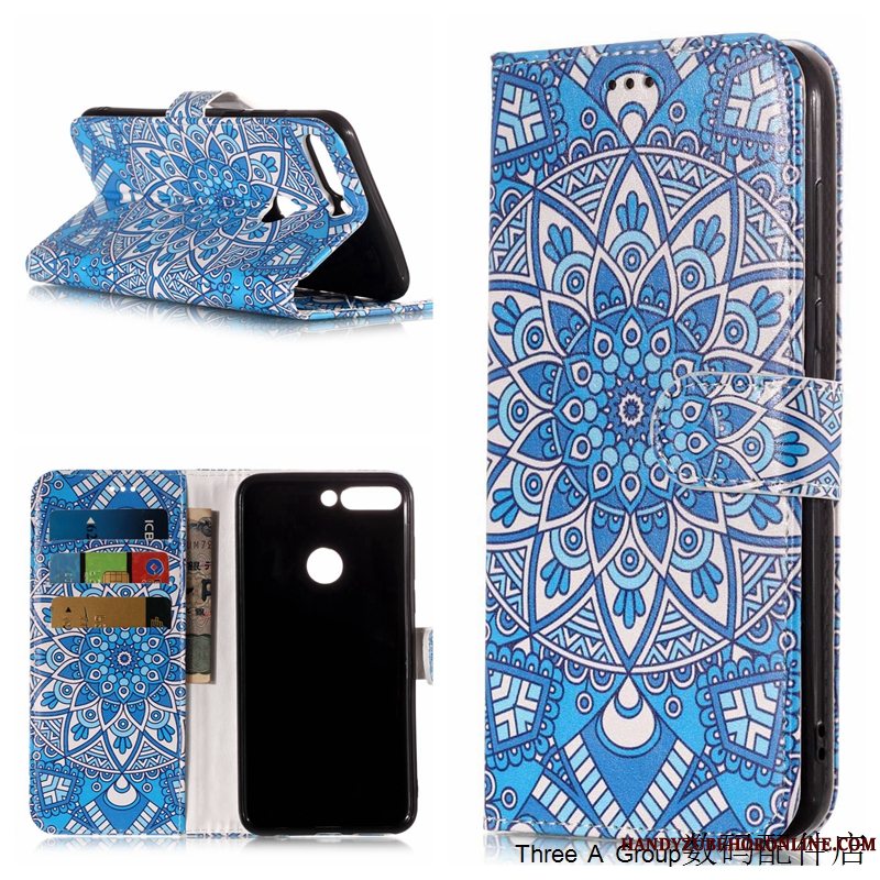 Etui Huawei Y7 2018 Beskyttelse Lyserød Telefon, Cover Huawei Y7 2018 Læder