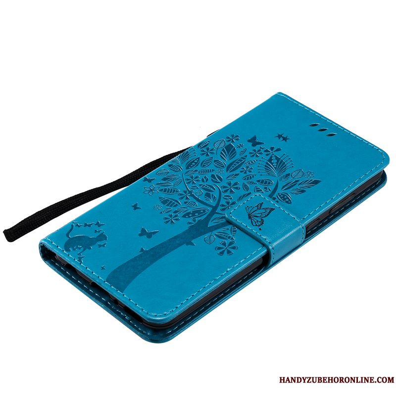 Etui Huawei Y7 2018 Beskyttelse Tree Heldig, Cover Huawei Y7 2018 Læder Rød Anti-fald