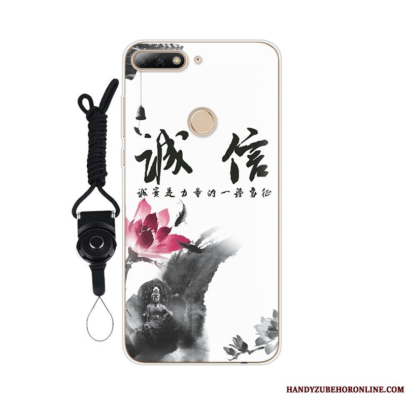 Etui Huawei Y7 2018 Blød Telefontilpas, Cover Huawei Y7 2018 Beskyttelse Rød Anti-fald