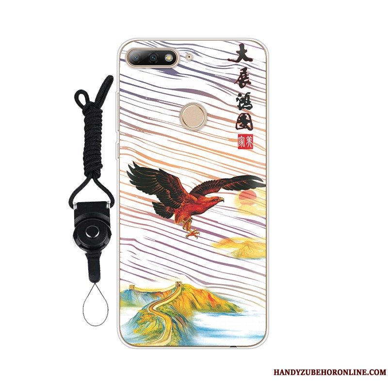 Etui Huawei Y7 2018 Blød Telefontilpas, Cover Huawei Y7 2018 Beskyttelse Rød Anti-fald