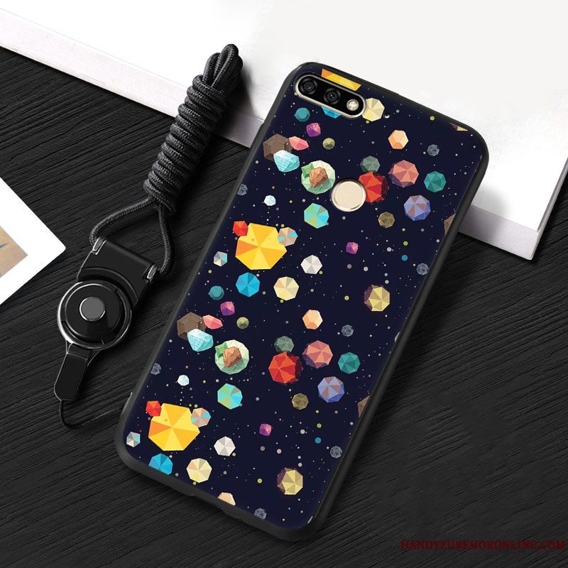 Etui Huawei Y7 2018 Farve Hængende Ornamenter Telefon, Cover Huawei Y7 2018